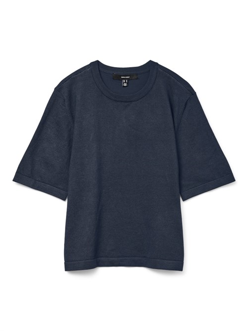 VM Silje 2/4 O-Neck Oversize Pullover, Strik, Mørkeblå